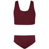Aquarti Bustier-Bikini Jacquard Punkte Rot/Braun 152