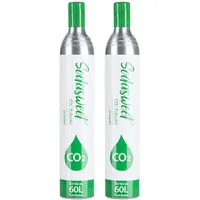 SODASWEET 2 x CO2 Zylinder, Neu & Erstbefüllt in Deutschland, Kohlensäure Zylinder Soda Zylinder 425g Kohlensäure für ca. 60 L Wasser, geeignet für Sodastream Wassersprudler usw, 10 Jahre TÜV