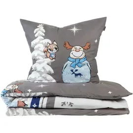 SCHIESSER Kitta Feinbiber Blau 155 x 220 cm + 80 x 80 cm