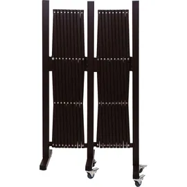 Mendler Absperrgitter HWC-B34, Zaun Scherengitter Trenngitter, Alu ausziehbar Laufrollen braun ~ Höhe 109cm, Breite 60-530cm