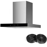 Respekta Dunstabzugshaube Blockhaube 60 cm Schwarz