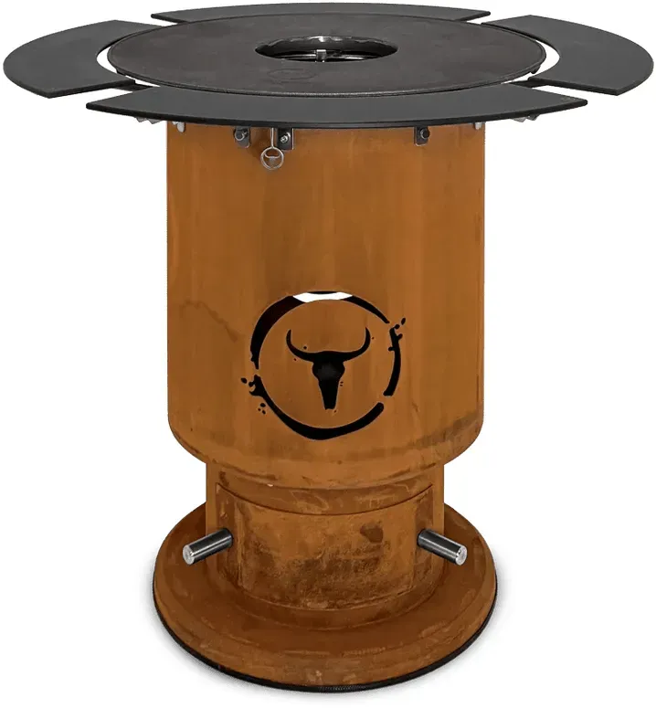Moesta Bandit 2.0 corten - inkl. BBQ Disk + 4 Ablagen oben schwarz