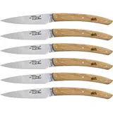 Laguiole Jean Dubost Messerset 6-tlg. Eichenholz Braun