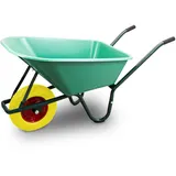 BITUXX Schubkarre 100L Schubkarren Schiebkarre Bauschubkarre mit PVC Wanne PU Rad bis 250kg (Schubkarre mit pvc Mulde und pu Rad Gelb)