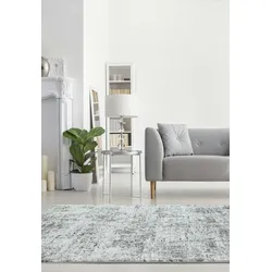 Kadima Design Teppich Velours Metallic-Glanz abstrakt  200x290cm, 11mm Florhöhe  Silbergrau  Langlebig  Großes Wohnzimmer  PARMA-Sorbolo