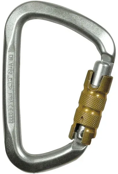 TEUFELBERGER Trilock-Karabiner Stahl Large TL silber/gold Öffnungsweite 25 mm