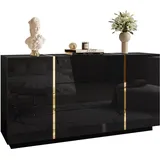 lookway SIDEBOARD MIT SCHUBLADEN ONYX HOCHGLANZ 158 CM PUSH OPEN