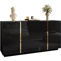 lookway SIDEBOARD MIT SCHUBLADEN ONYX HOCHGLANZ 158 CM PUSH OPEN