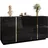 lookway SIDEBOARD MIT SCHUBLADEN ONYX HOCHGLANZ 158 CM PUSH OPEN