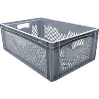 Surplus Eurobox 60 x 40 x 22 cm, 41,7 L, durchbrochen, grau - Grau