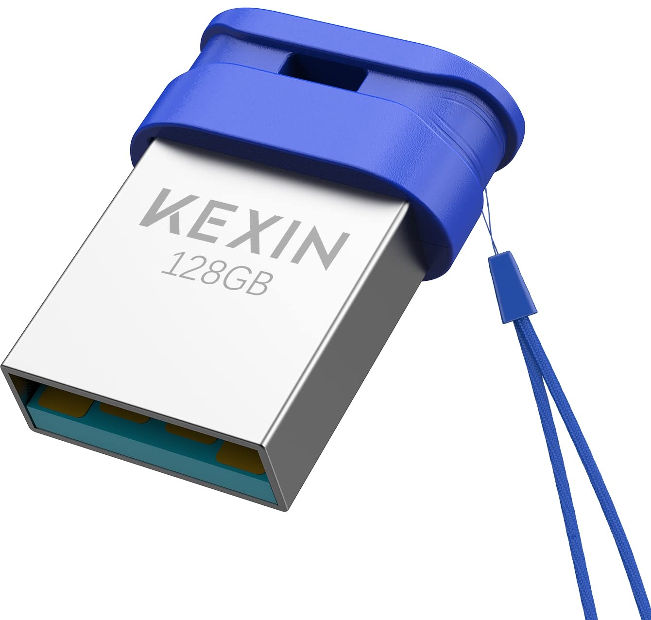 KEXIN 128GB USB Stick Speicherstick USB 3.0 Flash-Laufwerk 128 GB Speicherstick Mini USB-Stick USB Flash Drive USB Memory Stick Für Laptops, Spielkonsolen und Auto-Audiosysteme, Plug-and-Stay Blau