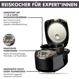 ZOJIRUSHI Premium Reiskocher NL-GAQ10 – 1,0 Liter – mit Warmhaltefunktion – inkl. Messbecher, Reislöffel und Dämpfeinsatz - Mit europäischem Netzkabel