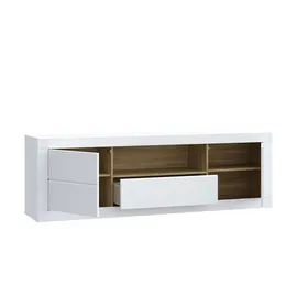 Forte LefkadasTV-Board Lowboard 195,4 x 61,6 cm Weiß Holzwerkstoff