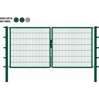 GAH Alberts Zaundoppeltür Flexo 400 x 120 cm grün zum Einbetonieren