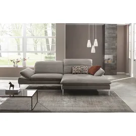 W.Schillig Eckcouch Leder 3-Sitzer Braun