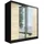 A&J MöbelLand Schiebetürenschrank DUO 200 x 215 x 59,5 cm Weiß/Schwarz