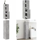 vidaXL Apothekerschrank Betongrau 30x41x144,5 cm Holzwerkstoff
