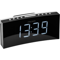 PEDEA Digital Radio-Wecker | Projektionsuhr mit LED-Anzeige und lauter Dual-Alarm Clock für Tiefschläfer | Lichtwecker ohne Ticken, Uhren-Radio als Tisch-Uhr, schwarz