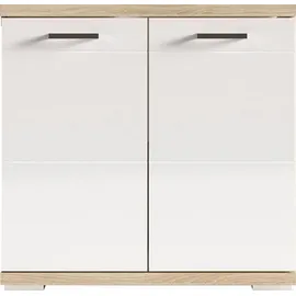 byLIVING Waschbeckenunterschrank Nebraska 60 x 59 x 31,5 cm Braun/Weiß
