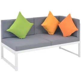 vidaXL Garten-Lounge-Set mit Auflagen 4-tlg. weiß/braun