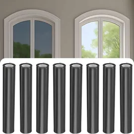 ideoon 8er-Set Sichtschutzfolie grau-matt, 60 x 200 cm - selbstklebende Fensterfolie mit UV-Schutz - hitzereduzierend & ideal für Fenster, Büro & Wohnräume