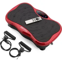Gymtek® Vibrationsplatte Vibrotrainer - bis 180kg - 5 Ausbildungsprogramme, 99 Stufen - 2 Expanderbänder - Bluetooth, Fernbedienung, LCD, Lautspr...