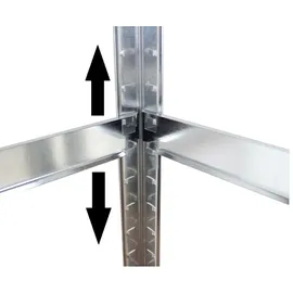 Baumarktplus Schwerlastregal 160x80x40 cm 2er Set Lagerregal Kellerregal Metallregal Garagenregal