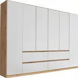 Drehtürenschrank RAUCH "Schrank Garderobe MAINZ Breiten 91/136/181/226/271/315/360, Höhe 210cm", weiß (eiche artisan, alpinweiß), B:271cm H:210cm T:54cm, Holzwerkstoff, Schränke, Drehtürenschrank, grifflose Front, Außentüren mit Push-to-Open Funktion MADE IN GERMANY, Topseller
