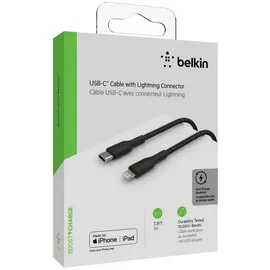 Belkin Lightning/USB-C Kabel ummantelt mfi zertifiziert 1m Schwarz
