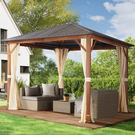 TOOLPORT Gartenpavillon 3 x 3 m braun/champagner