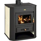 EEK A: Wasserführender Kaminofen Prity WD W15, weiß - 22kW + Herdplatte + BIMSCHV II