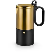 Bra Kaffe | Kaffeemaschine aus Edelstahl für 10 Tassen, Schwarz und Kupfer, für alle Herdarten und Induktion geeignet