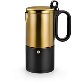 Bra Kaffe | Kaffeemaschine aus Edelstahl für 10 Tassen, Schwarz und Kupfer, für alle Herdarten und Induktion geeignet