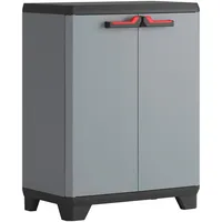 KETER Stilo Kunststoffschrank 68 x 39 x 90 cm Grau/Rot/Schwarz