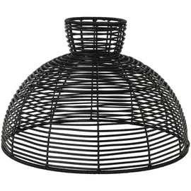 StarTrading Lampenschirm rund wetterfest Rattanoptik f.E27 Fassungen D:47cm schwarz