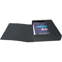 Exacompta 50911E 10x Archivboxen Scotten, Rücken 60mm mit Etikett, aus Colorspan-Karton 600g/qm, DIN A4 - Schwarz