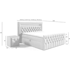 Fun Möbel Boxspringbett Schlafzimmerbett SEVRA Nr.4 140x200cm in Elisa Velvet Anthrazit