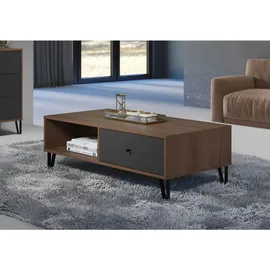 trendteam Couchtisch Beistelltisch Sofatisch Loungetisch Tisch Touch 110x37x60cm - Dunkelgrau