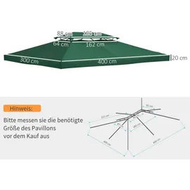Outsunny Ersatzdach 3 x 4 m Grün