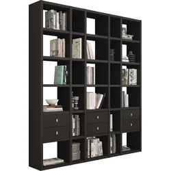 Regal FIF MÖBEL "TORO", braun (schwarzbraun eiche), B:190,4cm H:221,3cm T:33,2cm, Holzwerkstoff, Regale, Bücherregal Standregal