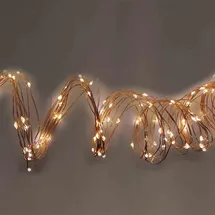 FHS International LED Kupferdrahtkette 10 m Warmweiß