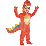 Amscan 844661 Dinosaure Dinomitkostüm für Kinder, Orange, 4-6 Jahre