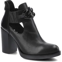 Schwarze Damen Stiefeletten Grace Elegante Lederschuhe, 38