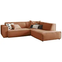 KAWOLA Sofa SAMU Ecksofa Cord rost Recamiere rechts