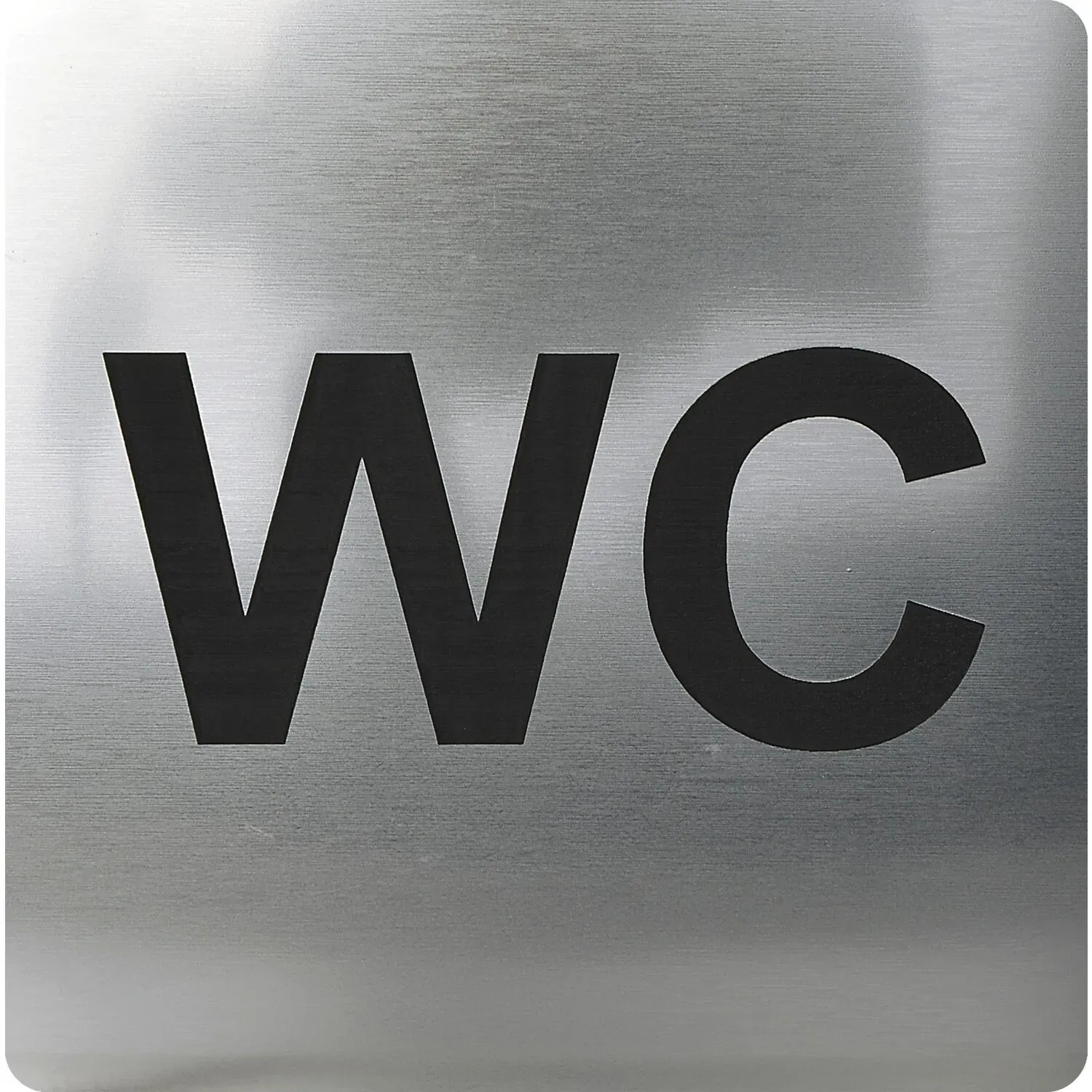 WC Symbol selbstklebend, 100 x 100 mm, Kunststoff Edelstahl-Effekt