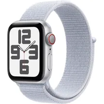 Apple Watch SE 2024 GPS + Cellular 40 mm Aluminiumgehäuse Silber, Sport Loop Blaue Wolke