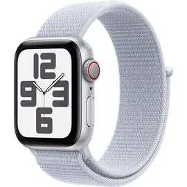 Apple Watch SE 2024 GPS + Cellular 40 mm Aluminiumgehäuse Silber, Sport Loop Blaue Wolke
