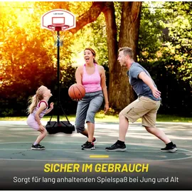 Dunlop Basketballkorb Mit Ständer - Einstellbare Höhe 165-205 cm - Basketball Korb 71x45 cm - Basketball Hoop Mit Basketballkorb Netz - Basketbal... - Schwarz