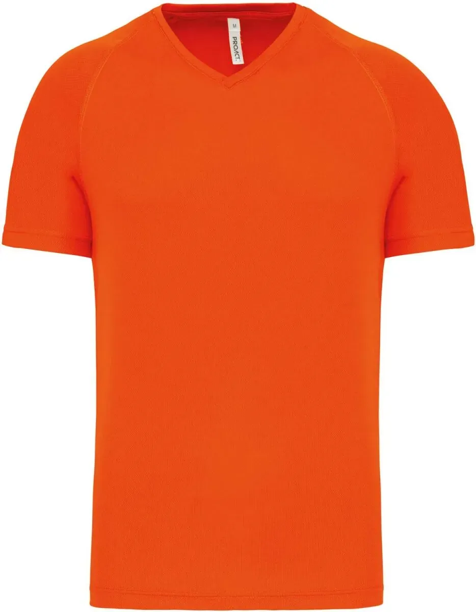 Kariban ProAct Herren V-Ausschnitt Sport T-Shirt PA476 fluorescent orange XS