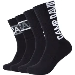 Socken CAMP DAVID "cushioned", Herren, Gr. 39-42, schwarz, Baumwollmischung, unifarben mit Farbeinsatz, normal, Socken, mit auffälligem Markenlogo-Design